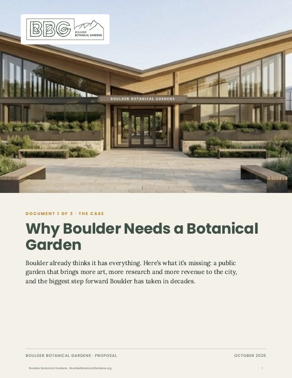 Cover of Document 1, Why Boulder Needs a Botanical Garden