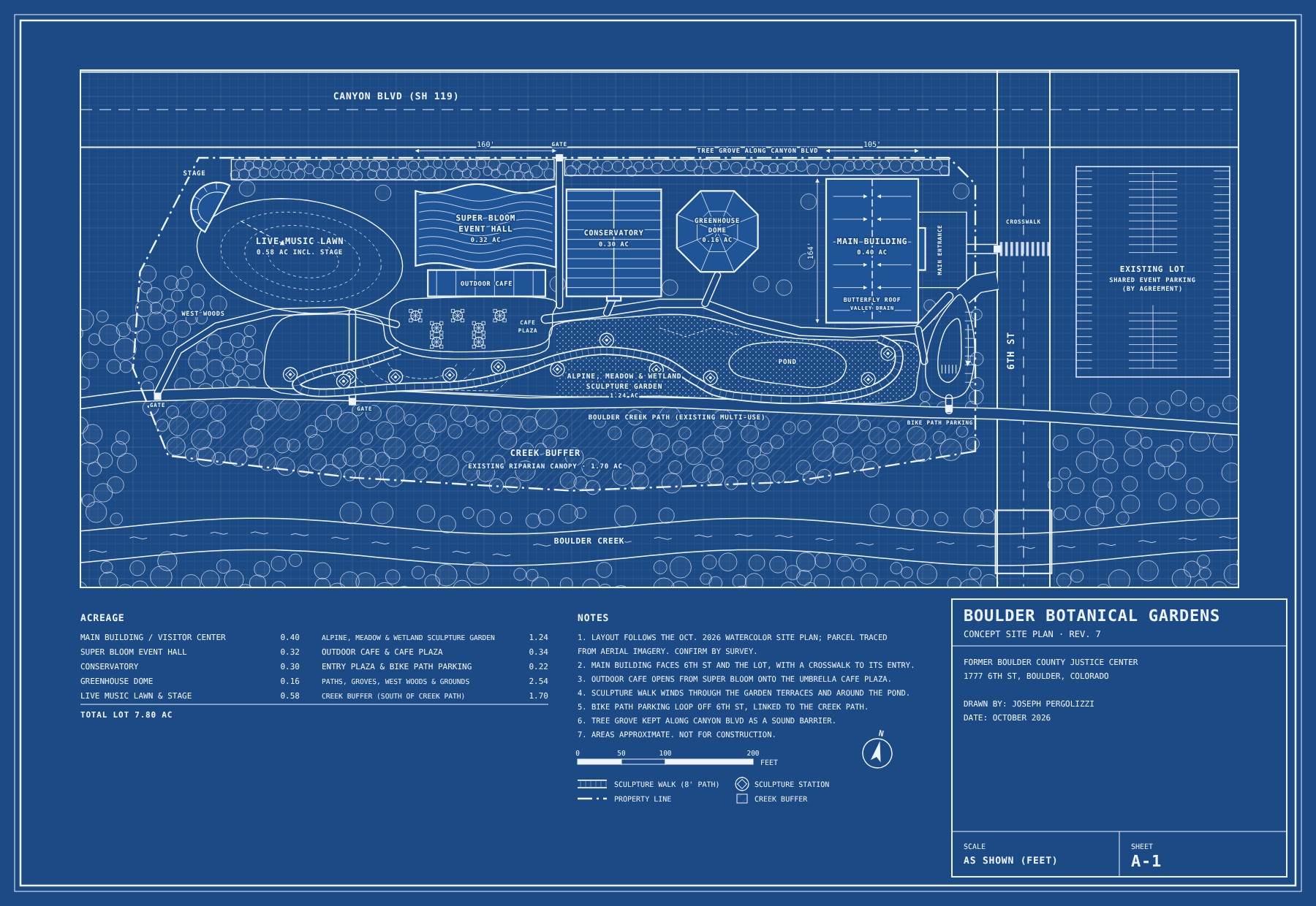 Blueprint concept site plan, Rev. 7, Sheet A-1